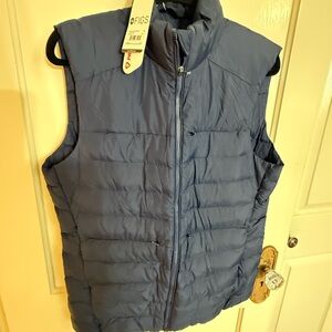 FIGS WOMEN Quilted Puffer Vest in Navy Blue